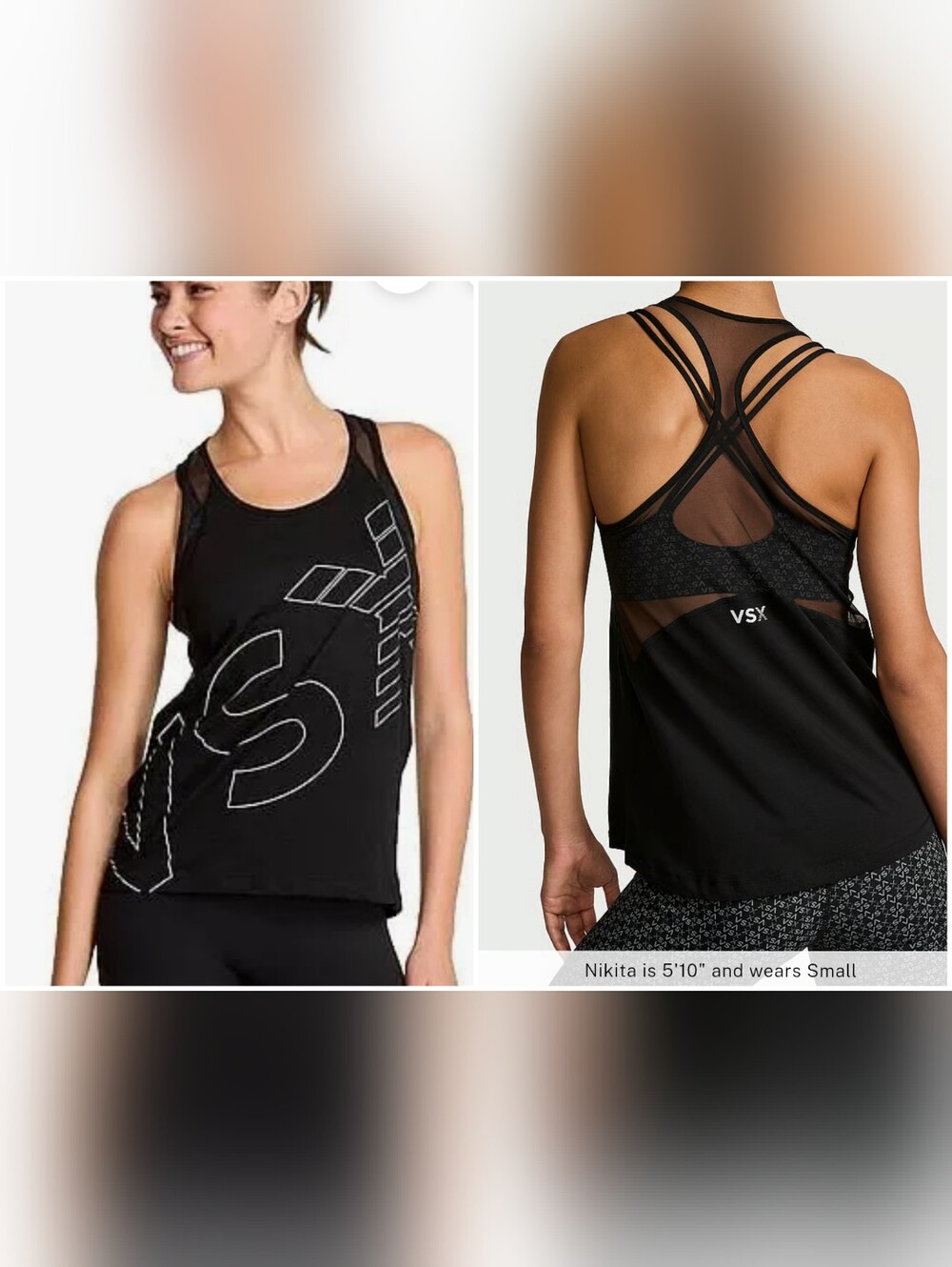 VSX Cotton Jersey Racerback Tank Top BLACK LARGE